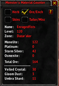 Herb/Ore Material Counter