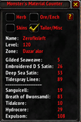 Herb/Ore Material Counter