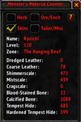 Herb/Ore Material Counter